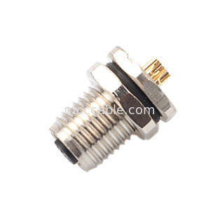 Conector industrial circular a prueba de agua M5 Código-A 4Pin Panel Flange PCB Socket femenino IP67