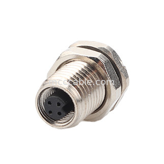 Conector industrial circular a prueba de agua M5 Código-A 4Pin Panel Flange PCB Socket femenino IP67