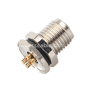 Conector industrial circular a prueba de agua M5 Código-A 4Pin Panel Flange PCB Socket femenino IP67