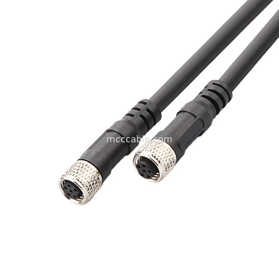 Conector industrial M8 conector circular impermeable moldeado por inyección macho hembra 6 pines