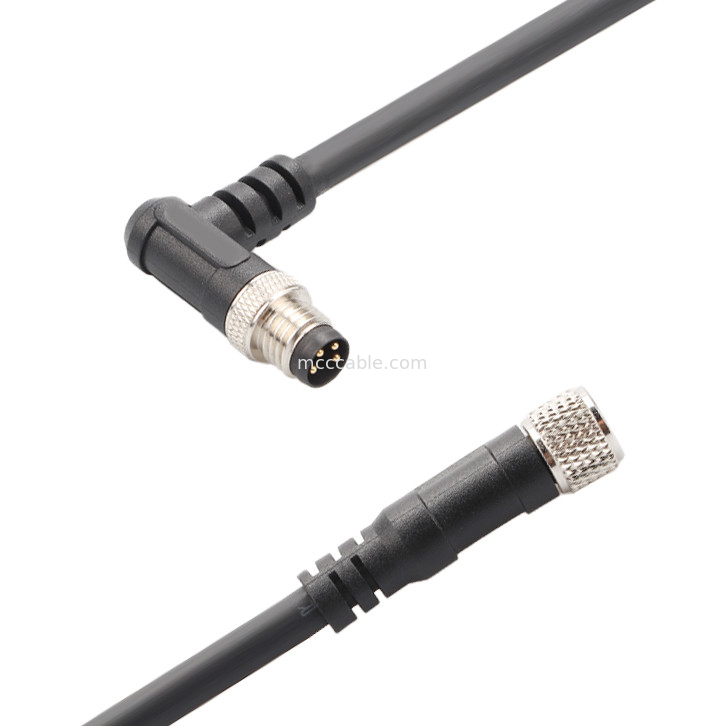 Conector industrial M8 conector circular impermeable moldeado por inyección macho hembra 6 pines