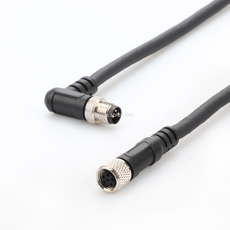 Conector industrial M8 conector circular impermeable moldeado por inyección macho hembra 6 pines