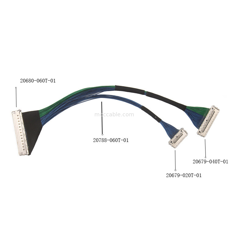 60 PIN Cable Micro Coaxial Cable de protección EMI Cable 20788 060T 01 elvds edp Cable