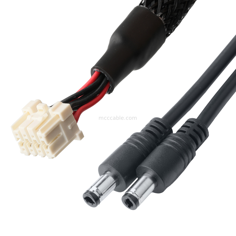 Ensamblaje de cable de paso de 3,3 mm a enchufe de CC 2,5x5,5 mm - UL2464 20AWG PVC