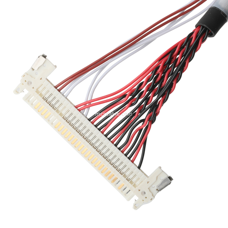 Ensamblaje de cable LVDS de paso de 1,0 mm a 1,25 mm - Conexión de pantalla LCD UL1571 28AWG