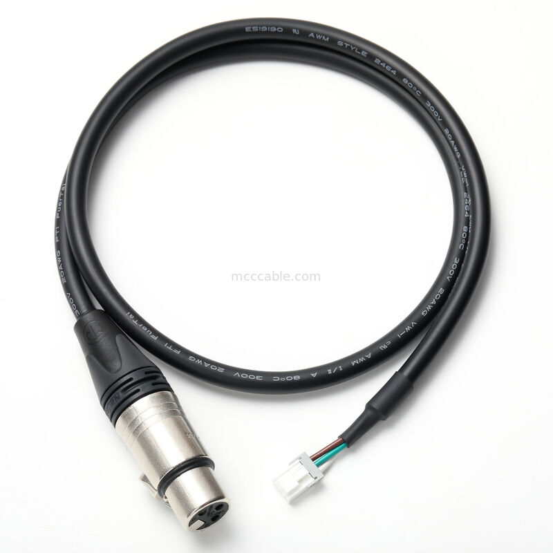 XLR personalizado de 3 pines Femenino a Molex 51163-0300 ensamblaje de cable Neutrik NC3FXX 20AWG UL2464
