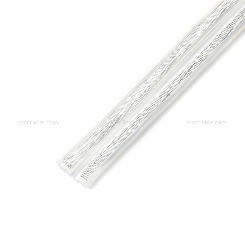 Conjunto de cable de alimentación de dos clavijas polarizado transparente personalizado con cable SPT-2 de 18 AWG