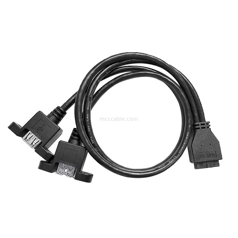 Soporte del panel del USB 3,0 un x2 al arnés de 20 Pin Header Motherboard Custom Wire