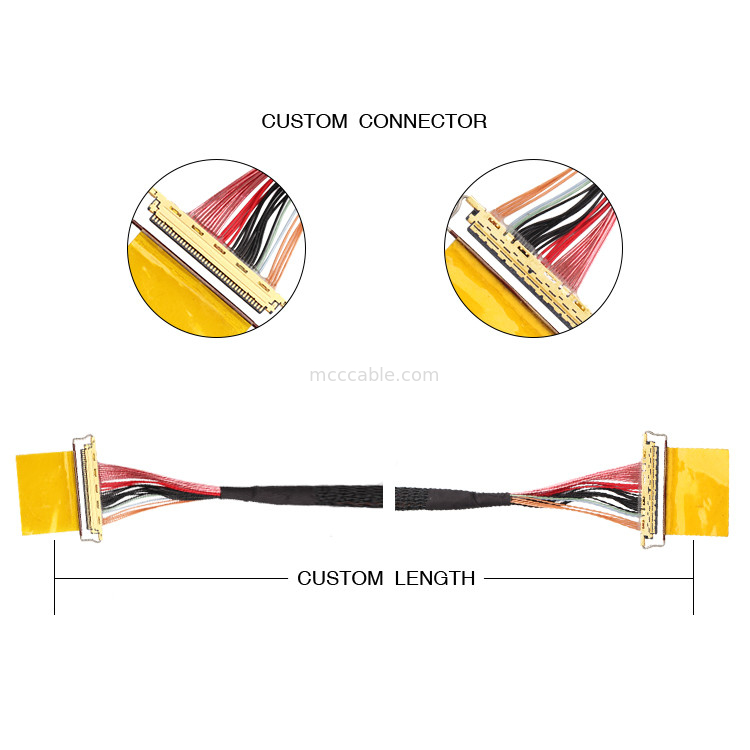 36AWG Lvds Cables de montaje I  20453-240t-01 a 20453-240t-01 40P 0,4 mm de inclinación