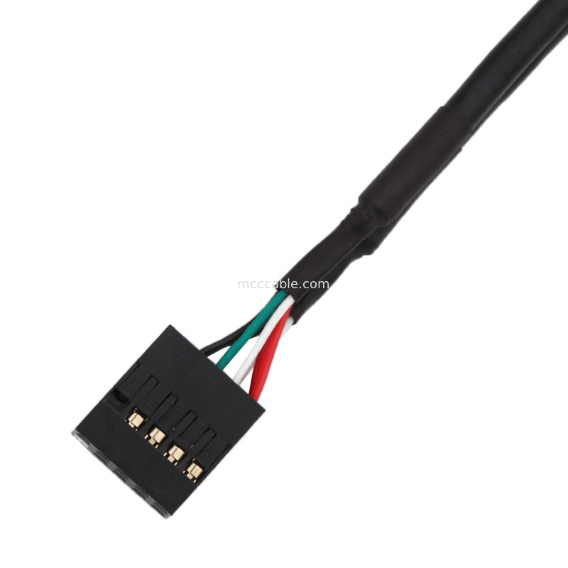 Asamblea de cable del arnés de cable de la longitud de HSG 100m m 2×5 Pin Black To PHD-2×5P