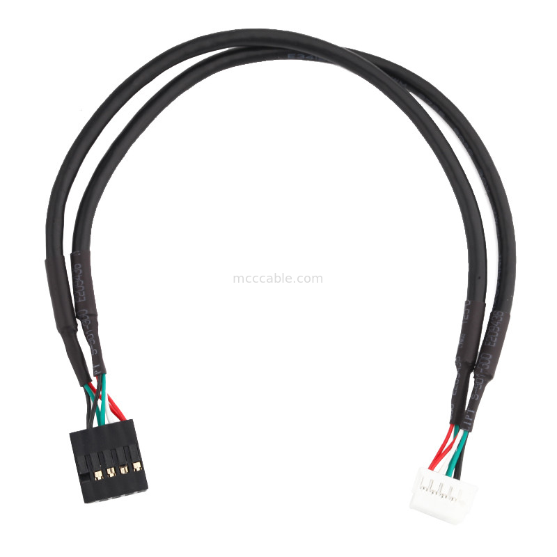 Asamblea de cable del arnés de cable de la longitud de HSG 100m m 2×5 Pin Black To PHD-2×5P