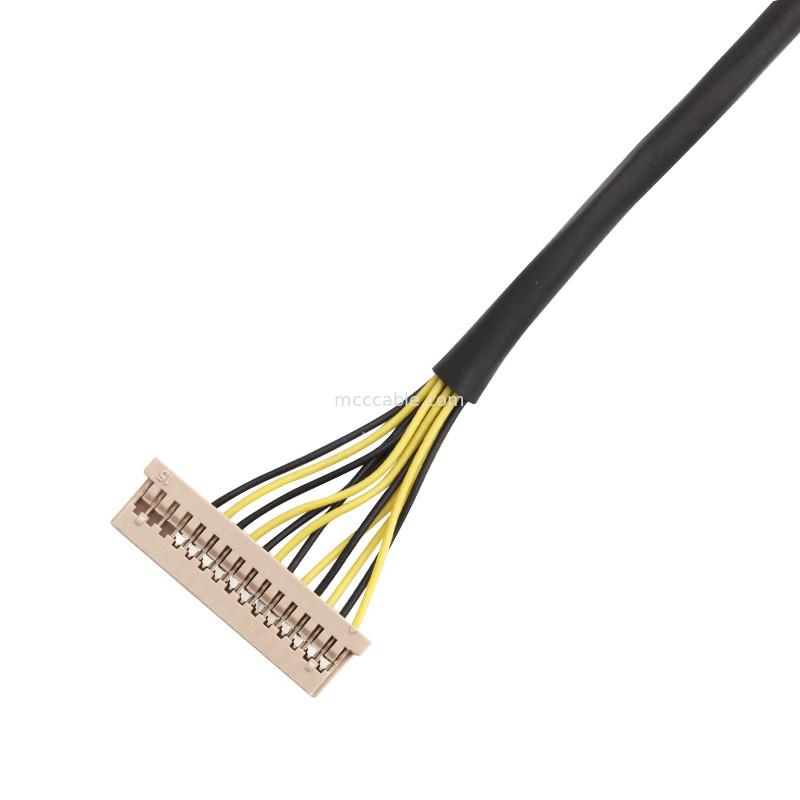 Cable Wl 1025h-15p del arnés de cable de la longitud 100m m a la asamblea de cable del Wl 1253h-15p Lvds